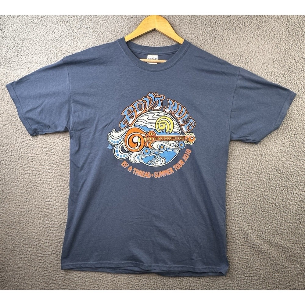 Govt Mule Concert T-Shirt By A Thread Summer 2010 Tour Adult Large Blue